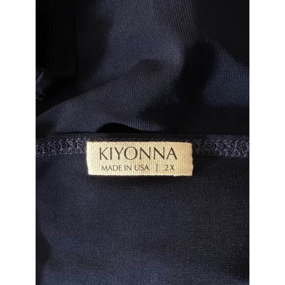 Kiyonna Dress Whimsy ruffled midi wrap blue size 2X - Picture 5 of 5